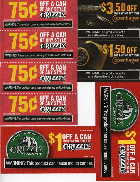 11 (Missouri) to 11. . Grizzly tobacco coupons